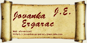 Jovanka Ergarac vizit kartica